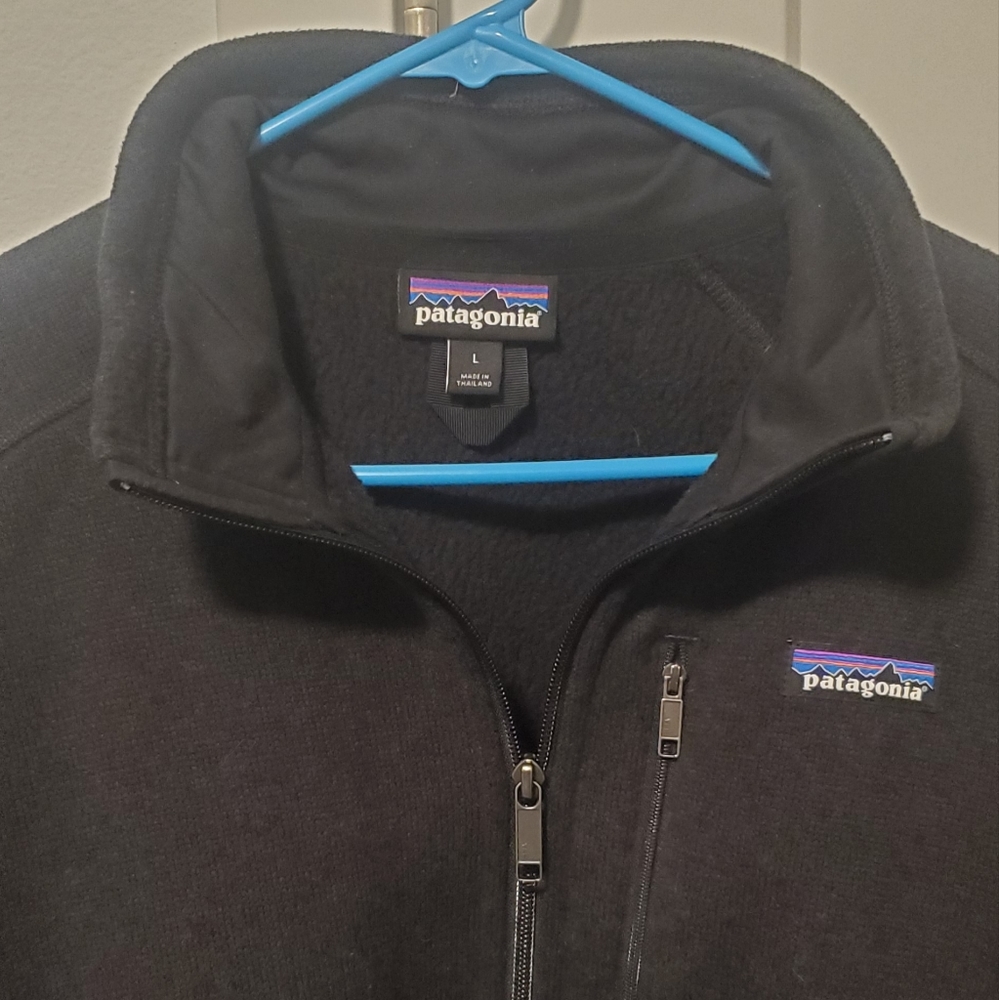 Mens Large Patagonia Better Sweater Fleece 1/4 Zip Pullover, Black